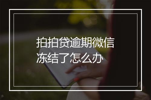 拍拍贷逾期微信冻结了怎么办