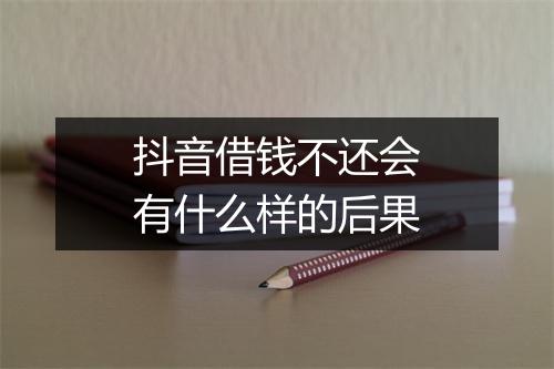 抖音借钱不还会有什么样的后果