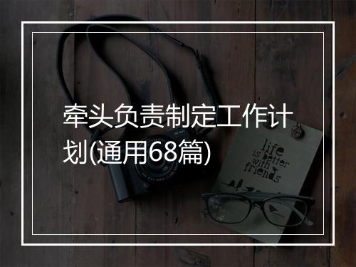 牵头负责制定工作计划(通用68篇)