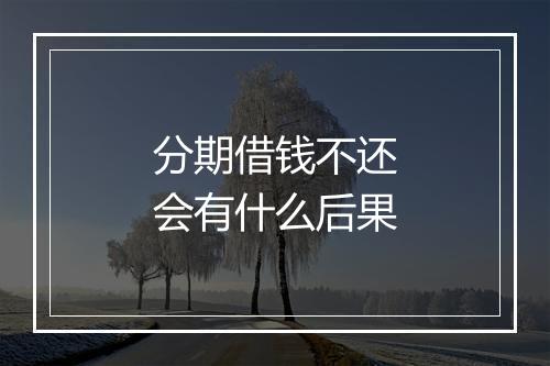 分期借钱不还会有什么后果