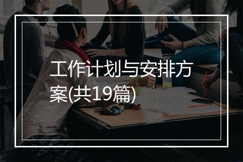 工作计划与安排方案(共19篇)