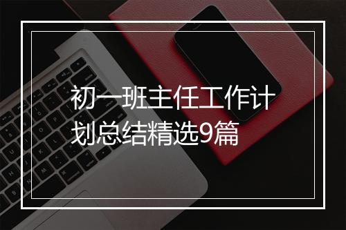 初一班主任工作计划总结精选9篇
