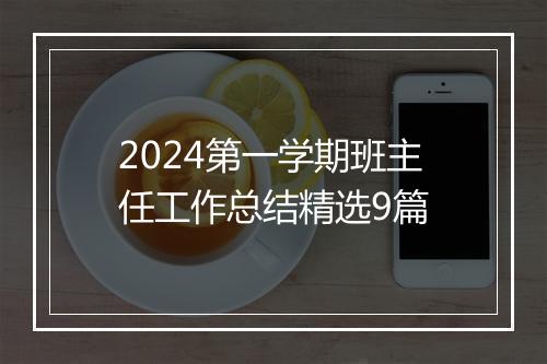 2024第一学期班主任工作总结精选9篇