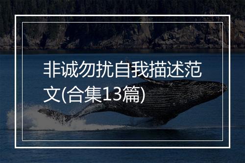 非诚勿扰自我描述范文(合集13篇)