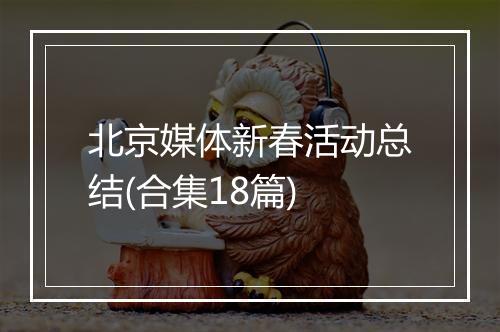 北京媒体新春活动总结(合集18篇)