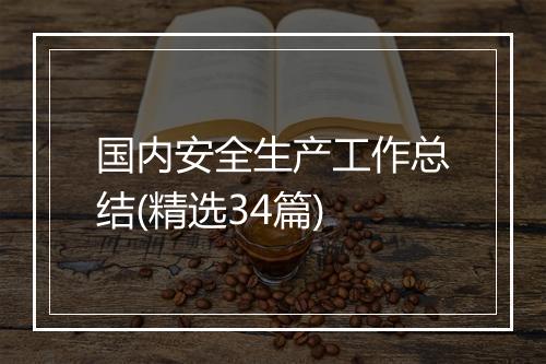 国内安全生产工作总结(精选34篇)