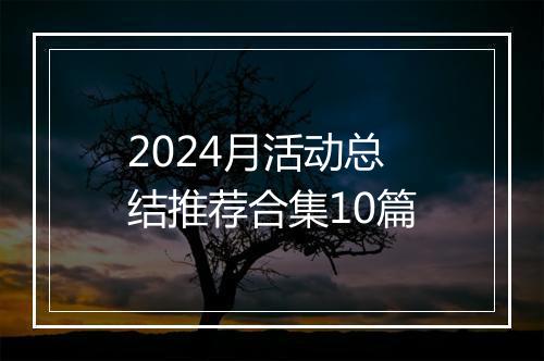 2024月活动总结推荐合集10篇