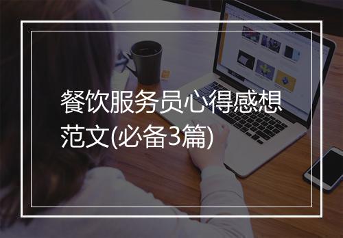 餐饮服务员心得感想范文(必备3篇)