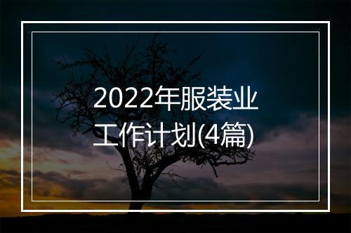 2022年服装业工作计划(4篇)