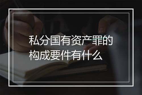 私分国有资产罪的构成要件有什么
