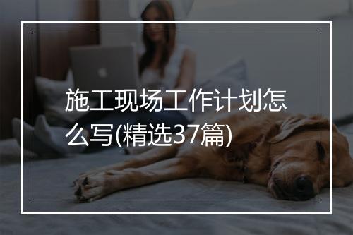 施工现场工作计划怎么写(精选37篇)