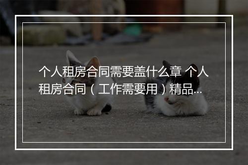 个人租房合同需要盖什么章 个人租房合同（工作需要用）精品通用版10篇