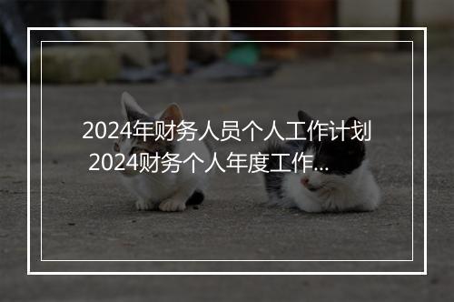 2024年财务人员个人工作计划 2024财务个人年度工作计划精选9篇