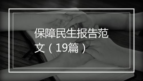 保障民生报告范文（19篇）