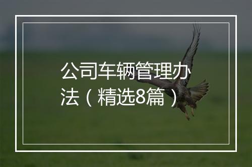 公司车辆管理办法（精选8篇）