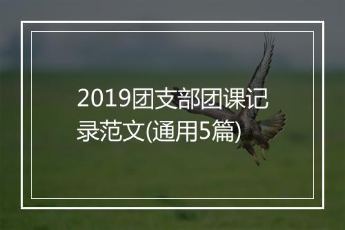 2019团支部团课记录范文(通用5篇)