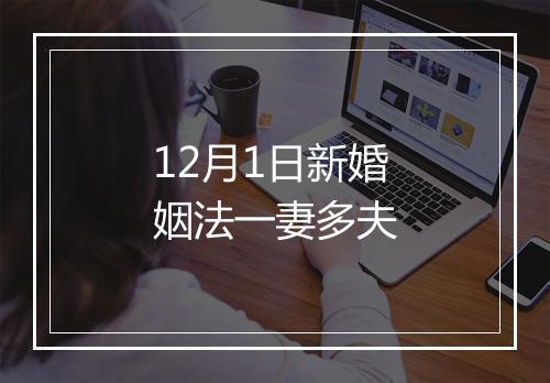 12月1日新婚姻法一妻多夫