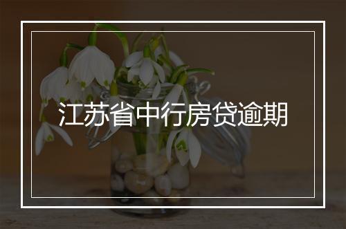 江苏省中行房贷逾期