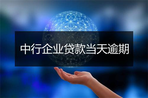 中行企业贷款当天逾期