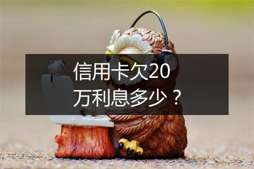 信用卡欠20万利息多少？
