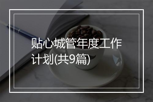 贴心城管年度工作计划(共9篇)