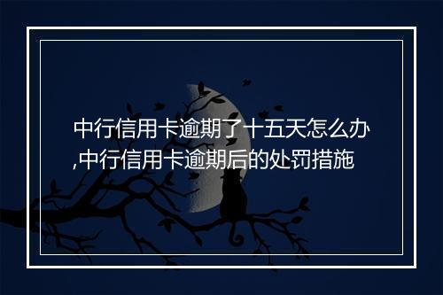 中行信用卡逾期了十五天怎么办,中行信用卡逾期后的处罚措施