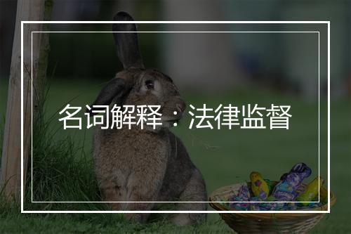 名词解释：法律监督