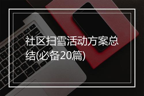 社区扫雪活动方案总结(必备20篇)
