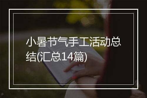小暑节气手工活动总结(汇总14篇)