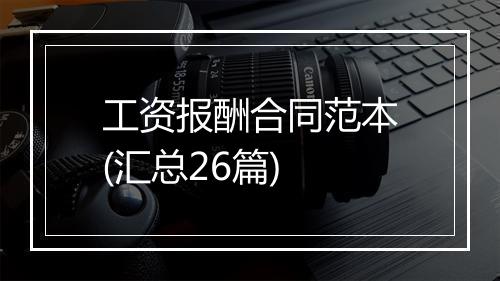 工资报酬合同范本(汇总26篇)