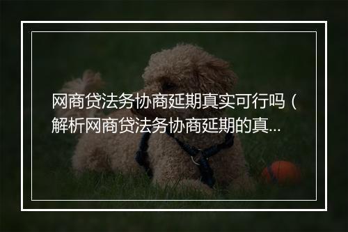 网商贷法务协商延期真实可行吗（解析网商贷法务协商延期的真实性）