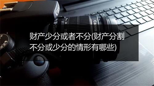财产少分或者不分(财产分割不分或少分的情形有哪些)