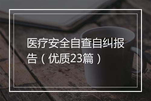 医疗安全自查自纠报告（优质23篇）