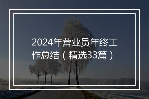 2024年营业员年终工作总结（精选33篇）