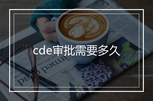 cde审批需要多久