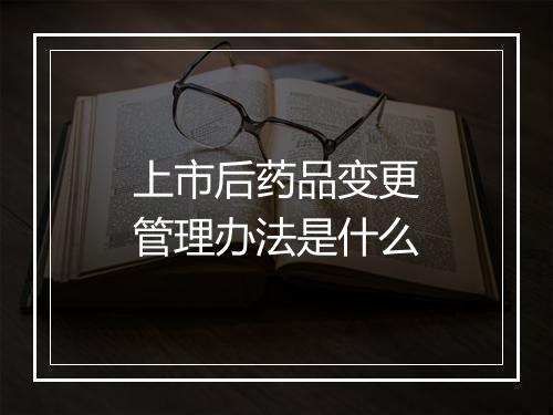 上市后药品变更管理办法是什么