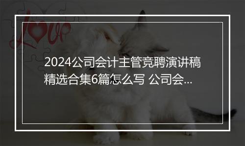 2024公司会计主管竞聘演讲稿精选合集6篇怎么写 公司会计主管竞聘演讲稿精选合集6篇