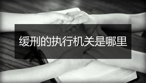 缓刑的执行机关是哪里