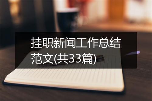 挂职新闻工作总结范文(共33篇)