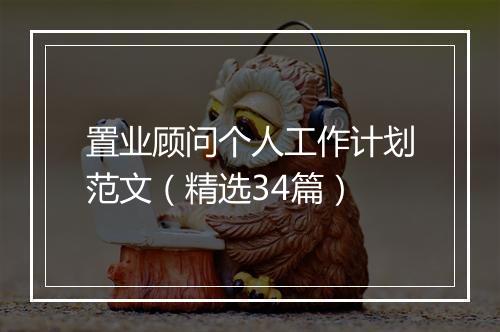 置业顾问个人工作计划范文（精选34篇）