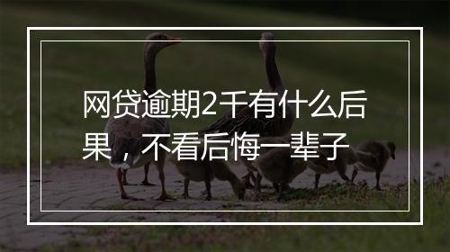 网贷逾期2千有什么后果，不看后悔一辈子