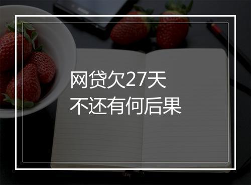 网贷欠27天不还有何后果