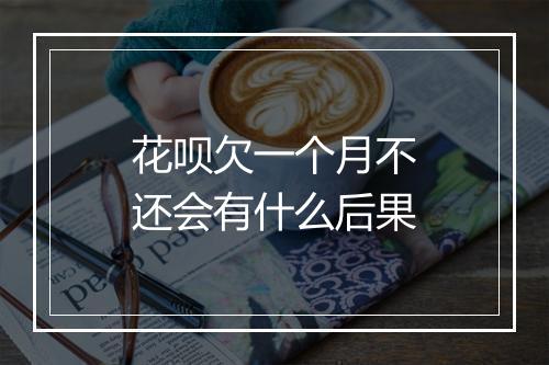 花呗欠一个月不还会有什么后果