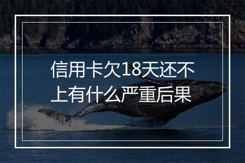 信用卡欠18天还不上有什么严重后果