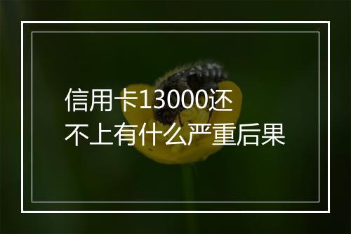 信用卡13000还不上有什么严重后果