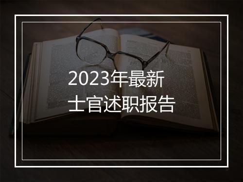 2023年最新士官述职报告