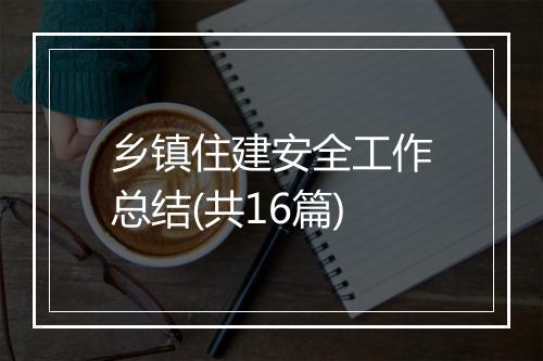 乡镇住建安全工作总结(共16篇)