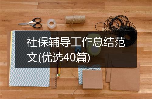 社保辅导工作总结范文(优选40篇)