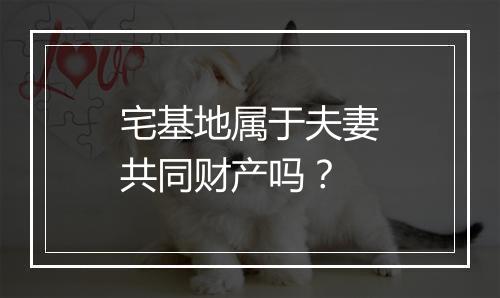 宅基地属于夫妻共同财产吗？
