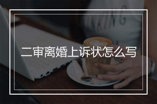 二审离婚上诉状怎么写